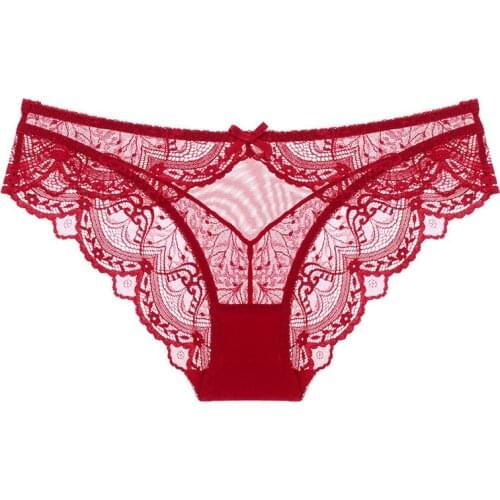 Womens Panty Underwear Sexy Lace Thin Breathable Hip Up Low Rise Plus Size Briefs For Girls