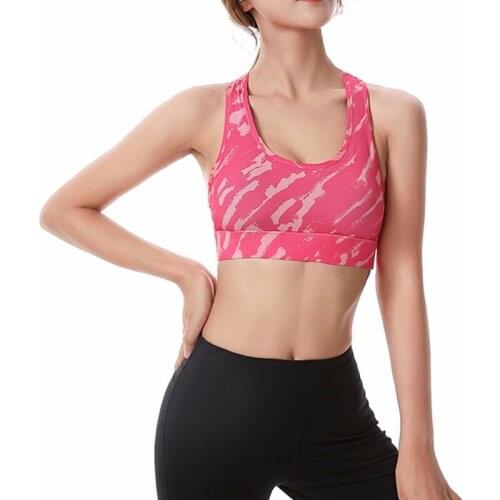 A5KC Women Activewear Sports Bra U Neck Cross Back Bralette Yoga Fitness Cropped Tops