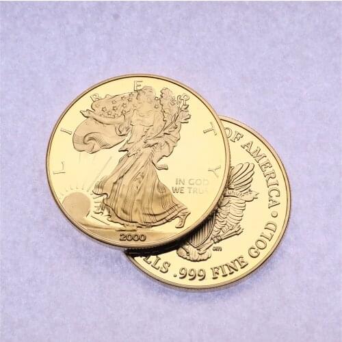 1 oz 200 Sunshine Walking Liberty American Eagle Gold Coin Gilded Collectibles Crafts Decorations