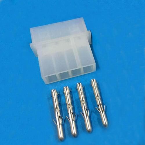 10 Sets 5.08mm 4 Pin Male D Shape Plug+Terminal for 18-24AWG Wire 8981 IDE ATX / EPS Power Connector