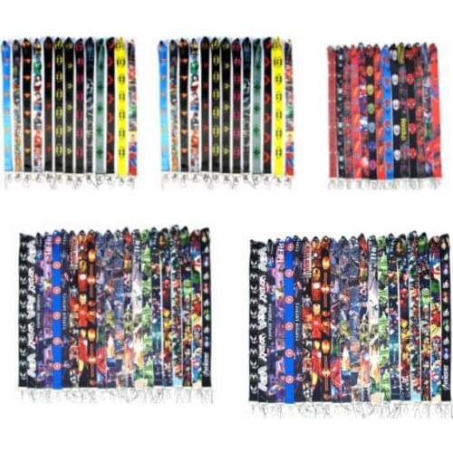 Lot 10pcs/20pcs/30pcs/50pcs/100pcs mix Cartoon lanyard Neck Strap Lanyard Mobile Phone Key Chain ID Badge Key Chains