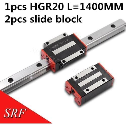 20mm Square guide rail HGR20 L=1400mm linear motion rail block HGH20CA or HGW20CC block carriage