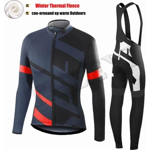 2018 spedciaing Winter Thermal Fleece Cycling Jersey Long Sleeve Jerseys Cycling Bib Pants Set Bike Bicycle Cycling Clothes