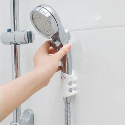 3 Pcs Showerhead Rack Punch-free Adjustable Useful Polished Self-adhesive Handheld Suction Up Drill-free Shower Head Holder