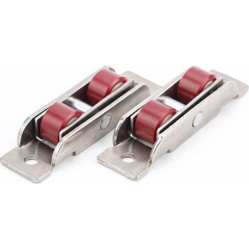 4 Pcs/lot stainless steel door window silent nylon pulley wheel sliding door fittings glass door sliding rollers