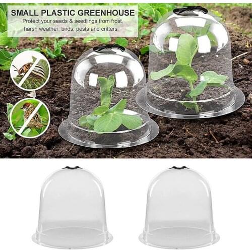 5 Pcs Reusable Plastic Small Greenhouse Plant Protection Covers Protective Garden Dome Frost Guard Freeze Protection For Plants