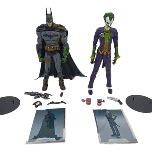 Bandai Genuine McFarlane Batman Arkham Asylum Joker Joints Movable Action Figure Model Toys