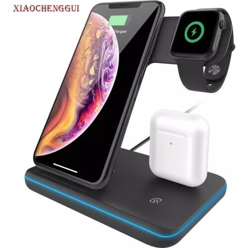 3in1 Qi Fast Wireless Charger For Apple Airpods Pro Watch 5 4 3 2 1 Quick Charge Dock Station For Iphone 8 XS 11 Pro