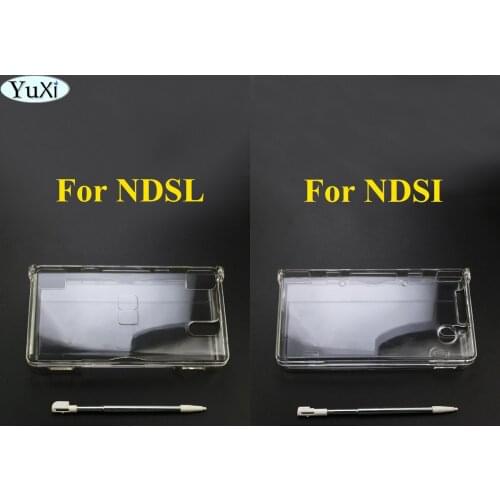 YuXi Transparent Crystal Case Clear Hard Cover Shell For Nintend DSL NDS Lite NDSL for DSi NDSi Console & Touch Screen Pen