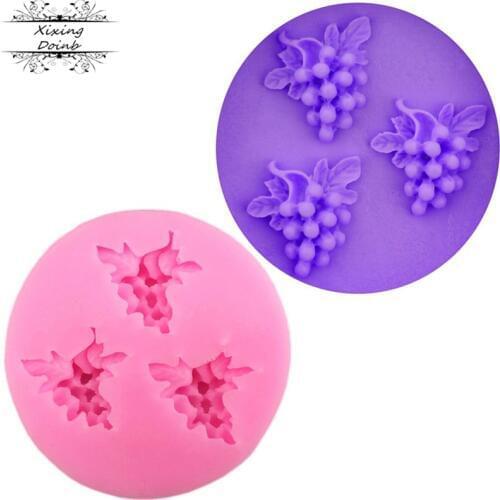 Grape shaped silica gel mold 100% food grade fudge Chocolate Mold sugar craft cake decoration tool