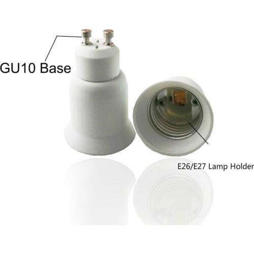GU10 to E27 Lamp Holder Adapter High Quality PBT Housing Gu10 2Pin to standard edison screw bulb light socket converter