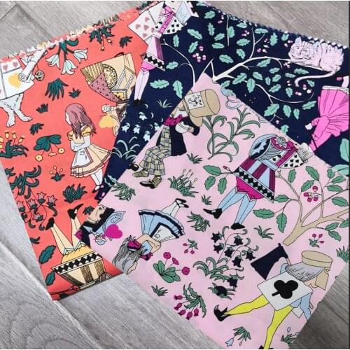 Cotton fabric high density poplin print cloth summer poker girl flower DIY sewing patchwork doll dress fabric