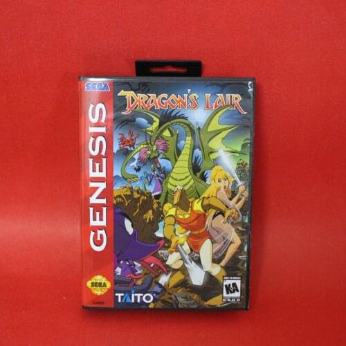 Dragons Lair 16 bit MD Game Card For Sega Genesis Mega Drive With Retail Box