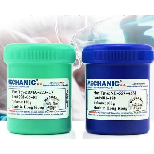 MECHANIC Blue NC-559-ASM and RMA-223-UV Leaded Free Soldering Flux Welding Paste 100g Free shipping