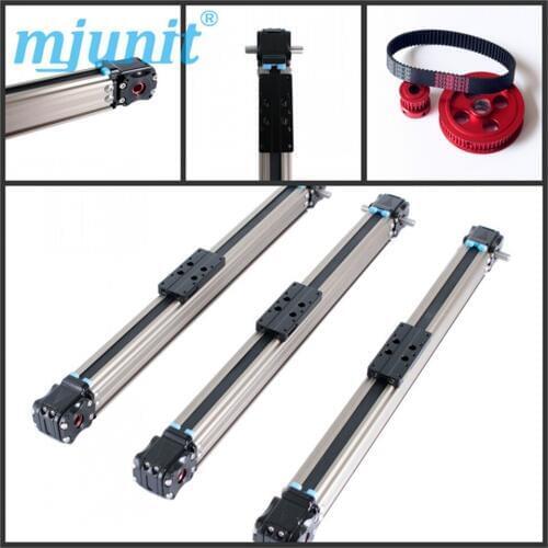 Belt-driven mechanical linear unit with external roller guides.Positioning system