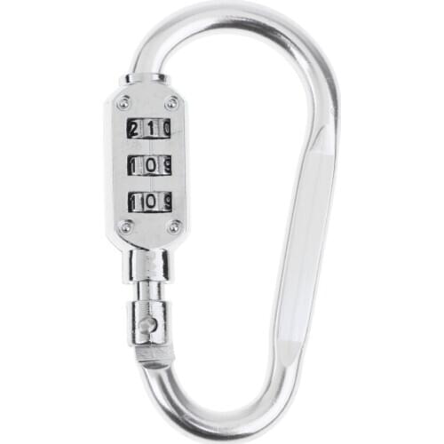 MagiDeal Multi-purpose Aluminum Lock Combination Carabiner Keychain Use For Outdoor Camping Hiking ,Suitcase Luggage