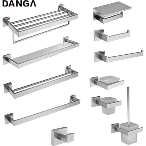 Stainless Steel Bathroom Hardware Set Bathroom Accessories Black Towel Rail Bar Rack Towel Bar Shelf Towel Holder