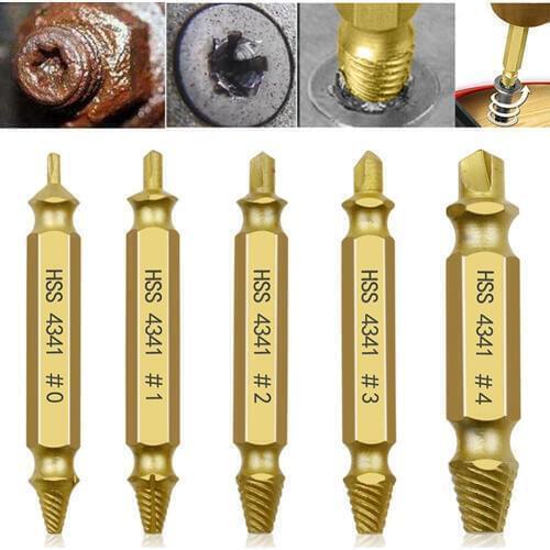4/5/6 pcs Drill Bit Set Broken Head Screw Removal Tool Bolt Screw Extractor Breaker Double Side Screw Remover Stripping Tool