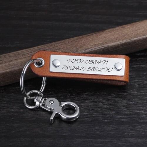 Handwriting Keyring - Personalized Leather Keychain - Hand Stamped Leather Key Chain