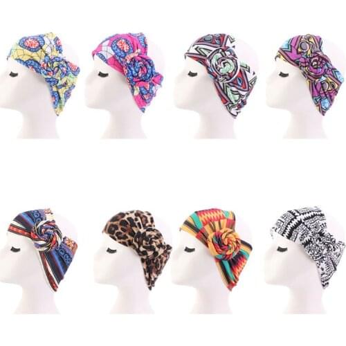 2021 Cotton Whirlpool flower hairband African wide headband womens Hijab Caps turban doughnut Headband