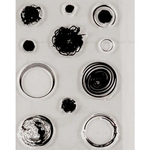 High quality clear stamps transparent ink spots stamps circle grunge ink spot background stamps