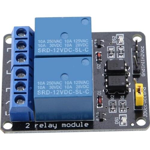 2 5/12V Channel Relay Module Automatic Control Switch With Optocoupler Protection Electrical Equipment