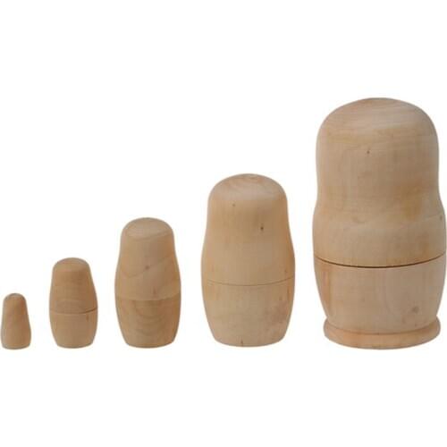 Russian Girls Babushka Matryoshka Blank Nesting dolls paint your own set of 5-ABUX
