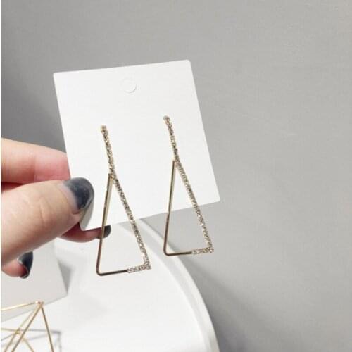 SHELA Geometric Triangle Trendy Stud Earrings for Women Korean Rhinestone Luxury Dangle Pendientes Fashion Jewelry Wholesale
