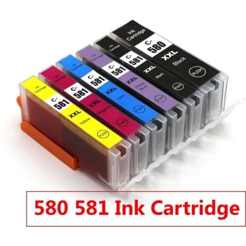 5PCS 580 581 Ink Cartridge replace cartridge for Canon PGI580 CLI581 Ink Cartridge For TS6150 TS6151 TR7550 TR8550 TS8150