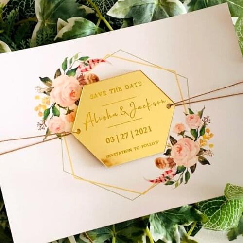 Custom party decoration Wedding Hexagon Name Place Cards, Geometric Place Cards, Guest name Wedding table decoration