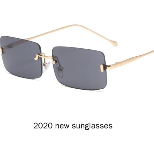Mincl/Retro Small Narrow Rimless Sunglasses Clear Eyewear Vintage Rectangle Sunglasses for Women Men NX