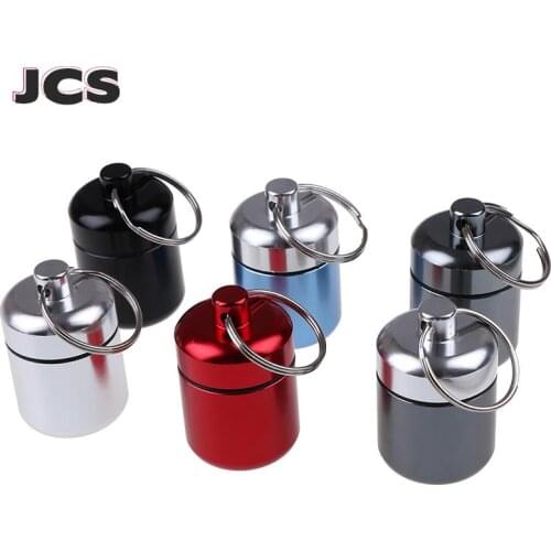 Mini Waterproof Aluminum Alloy Pill Box Case Bottle Drug Holder Container Keychain Medicine Box Health Care