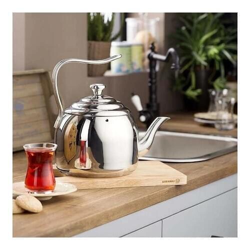 Korkmaz Droppa Teapot Midi 2.0L T, Maxi 2.7lt, Mega 3.5lt, 18/10 Stainless Steel Turkish Teapot Brewing Tea For Tea Pot