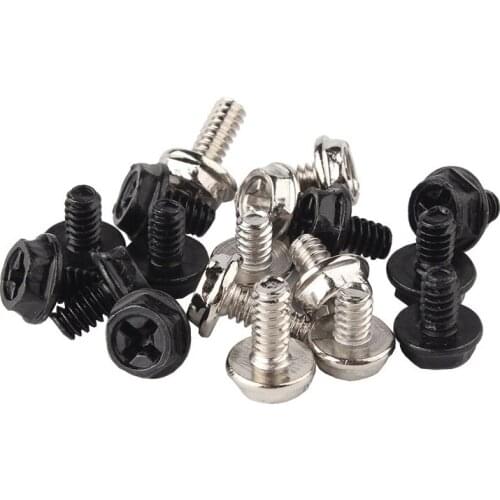 0/50Pcs 6#-32*6 Thread Teeth Outside Hex Computer PC Case Cooling Fan Toolless Adjustment Screw Thumbscrews Thumb Screw