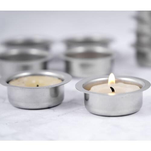 10Pcs DIY Candle Making Tools Stainless Steel Candle Holder Wax Melt Pans Mold Tealight Lamp Trays Votive Pegs Holder Containers