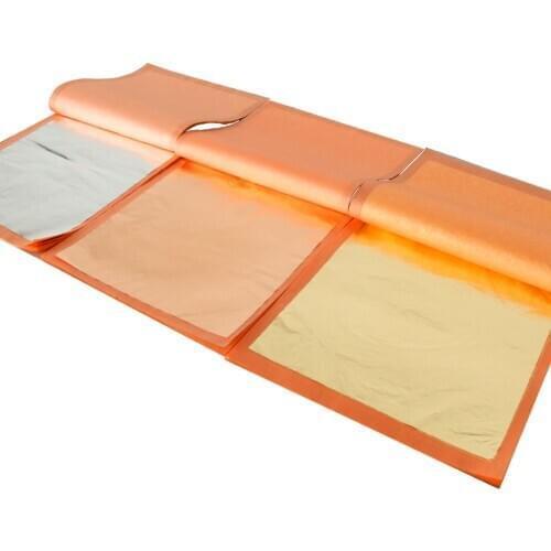 14cm Imitation Gold Silver Leaf Copper&Aluminum Foil,25 Sheets One Booklet for Art Crafts Walls Furniture Statue Home Decoration