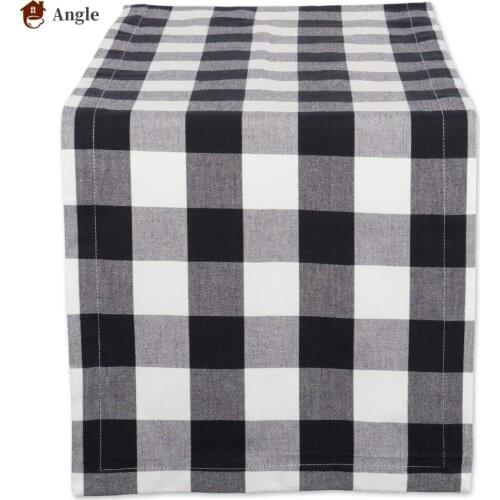 180cm Buffalo Plaid Burlap cotton Table Runners Modern Napkin for Wedding Christmas Decoration салфетки на стол Chemin De Table