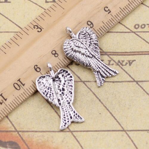 20pcs Charms Angel Wings 27x15mm Tibetan Pendants Antique Jewelry Making DIY Handmade Craft For Bracelet Necklace