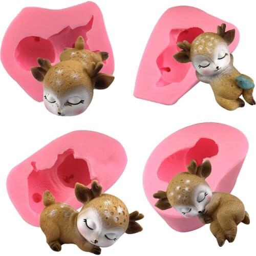 2021 New Cute Deer Shape Silicone Molds for Baking Sponge Chiffon Mousse Dessert Cake Molds Food Grade Wholesale Drop Shipping