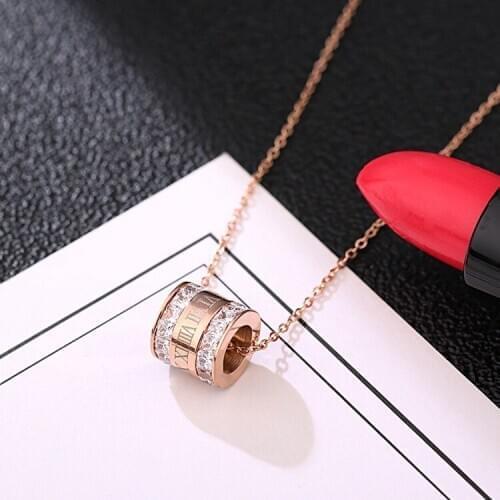 2021 Fashionable Titanium Steel Necklace Crystal from Austrian Fine Jewelry For Women and female as Party gifts