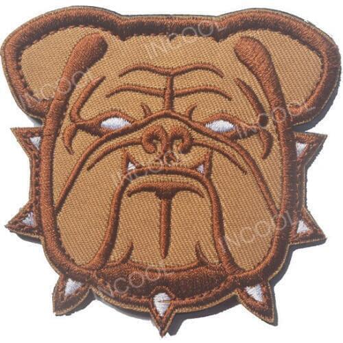 3D Bulldog Head Large Embroidery Patch US Army Tactical Military Patches Hook & Loop Emblem Appliques Embroidered Badges