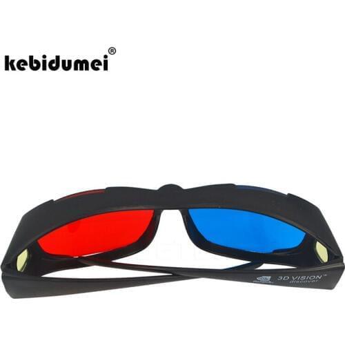 Kebidumei 2pcs Plastic 3D Glasses Stereo Glass VISION Game Glasses Red+Blue Cyan For NVIDIA Myopia & General Glasses Ideal Gift