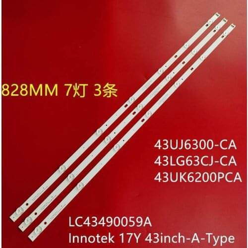 5sets=15pcs 7LED LED backlight strip for LG 43LJ5500 43LJ5550 43LJ551C 43LK5700 43LK5750 43LK571C
