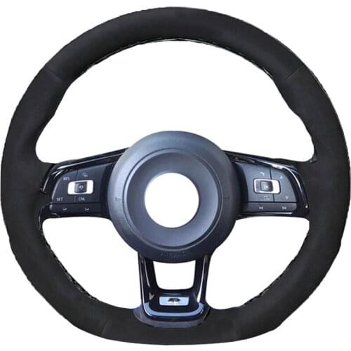 Alcantara Leather Suede Car Steering Wheel Cover for Volkswagen Golf 7 Golf R MK7 VW Polo Scirocco 2015 2016