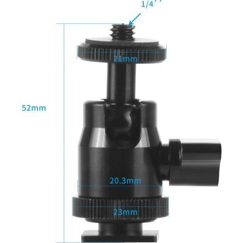 Aluminum 360 Rotating Bracket Tripod LED Light Flash Holder Ball Head Hot Shoe Adapter Mount with Lock for Gopro Camera