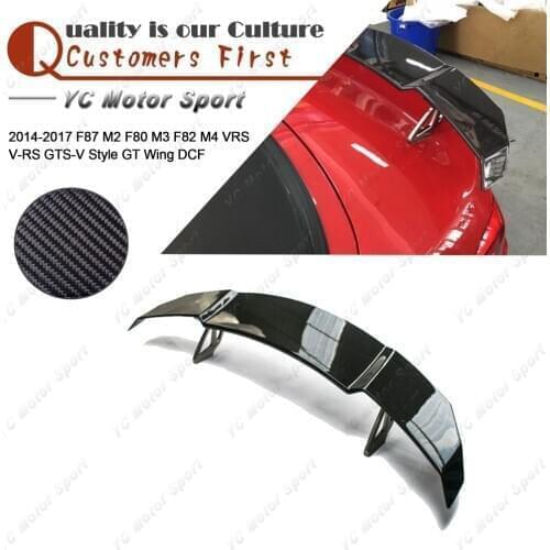 Car Accessories Dry Carbon Fiber VRS V-RS GTS-V Style Rear Spoiler with Aluminium Stands Fit For 2014-2017 F82 M4 Trunk GT Wing