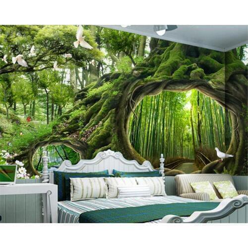 Beibehang Large high-quality 3d wallpaper magical forest tree hole cafe childrens room backdrop wallpaper for walls 3 d tapety