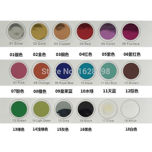 CDN-17 clear color metallic material vinyl for cutting plotter express number or letter on shirt free shipping