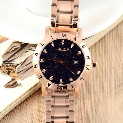 2017 New Arrive MASHALI Heavy Metal Steel Watches Quartz Calendar Wrist watch Steel Neutral Women hours Analog Montre Femme W063