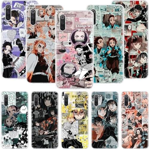 Demon Slayer Anime Kimetsu No Yaiba Phone Case For Xiaomi Mi Note 10 11 9 8 10T 9T CC9 A1 A2 A3 5X 6X Pocophone F1 X3 F2 Pro Lit